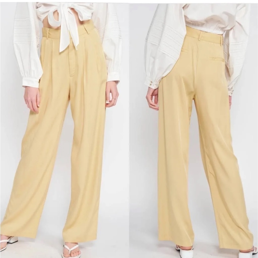Emory Park Lexi High Waist Wide Leg Trouser w/Pleats in Butter Pants Size Small